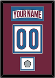 Colorado Nameplate & Number (Back) With Stanley Cup Champions Patch - Road White - Double Mat 3