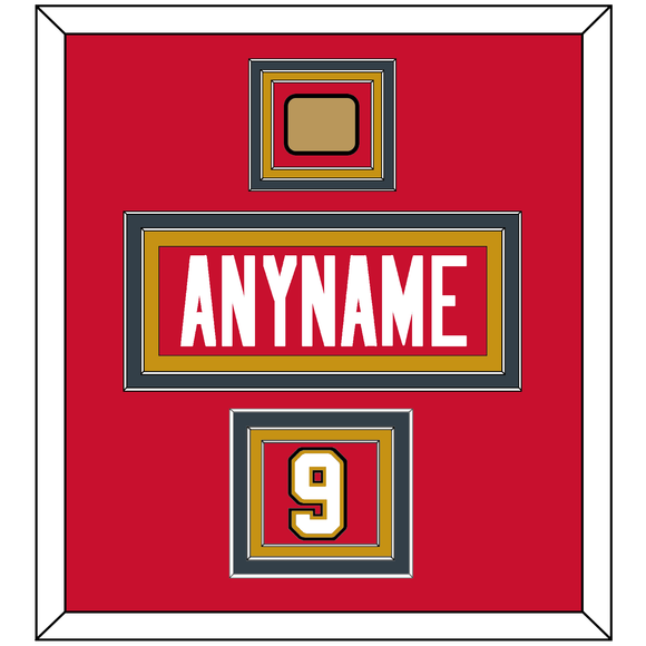 Vegas Nameplate, Number (Shoulder) & Jersey Logo Patch - Reverse Retro Red - Triple Mat 2