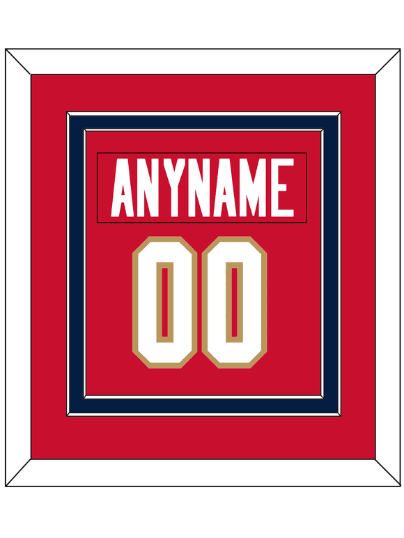 Florida Nameplate & Number (Back) Combined - Home Red - Double Mat 2