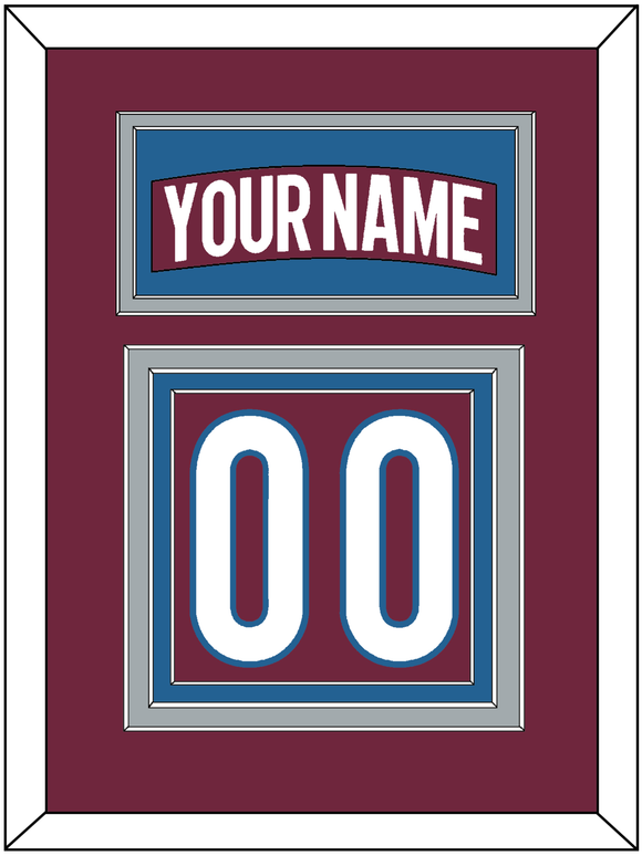 Colorado Nameplate & Number (Back) - Home Burgundy - Triple Mat 3