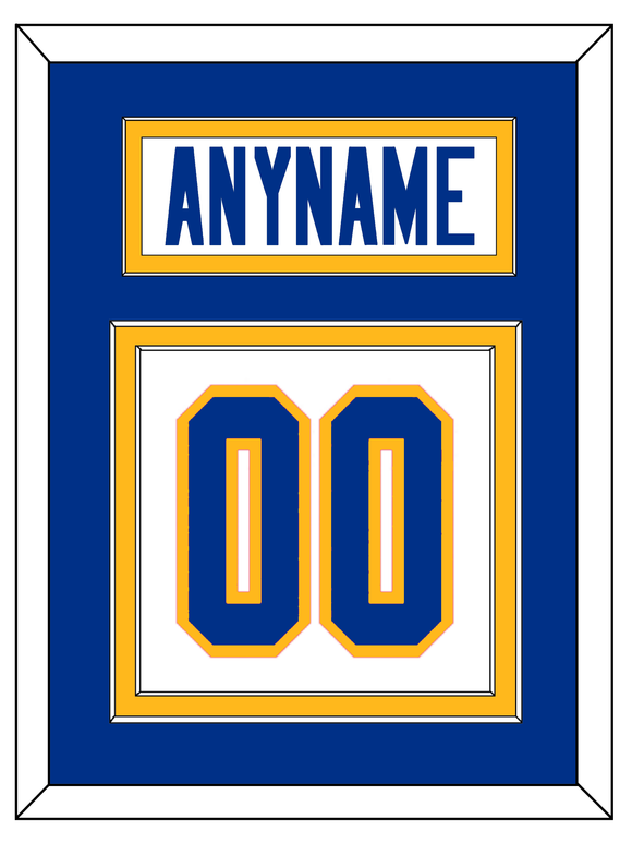 Buffalo Nameplate & Number (Back) - Road White - Double Mat 3