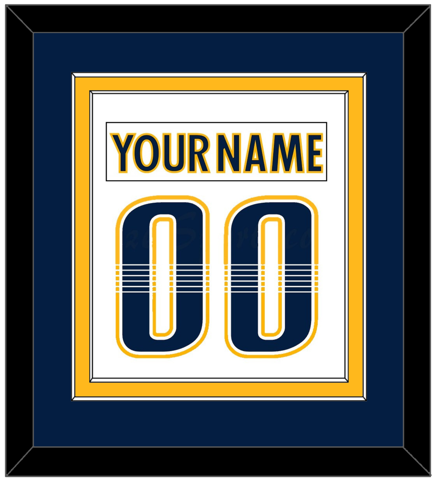 Nashville Nameplate & Number (Back) Combined - Road White - Signature Tier 4
