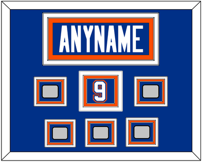 Edmonton Nameplate, Number (Shoulder) & 5 Stanley Cup Champions Patches - Road Blue (1981-1994) - Premier Tier 2