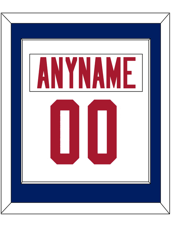 New York Nameplate & Number (Back) Combined - Road White - Single Mat 1