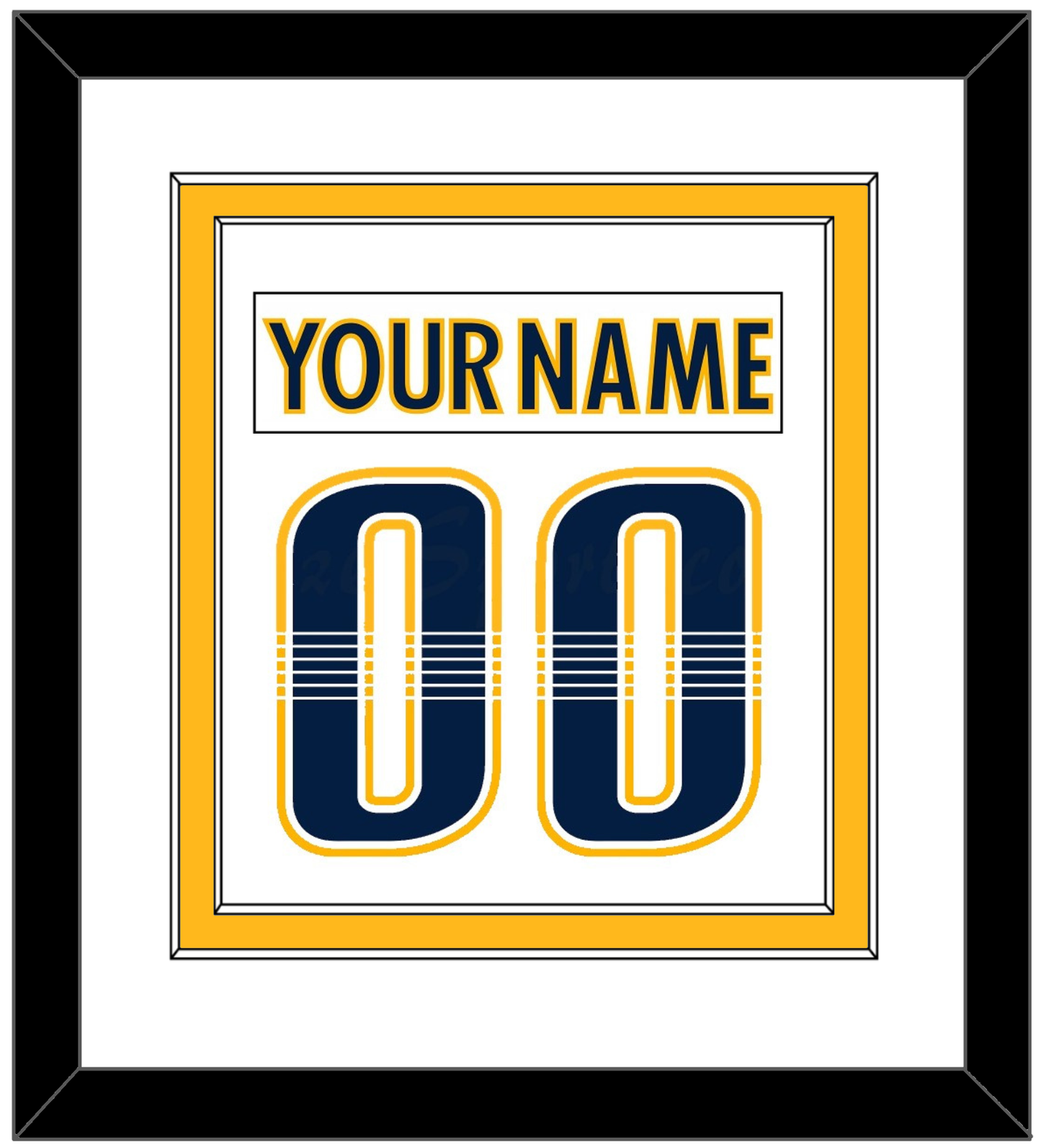 Nashville Nameplate & Number (Back) Combined - Road White - Signature Tier 1