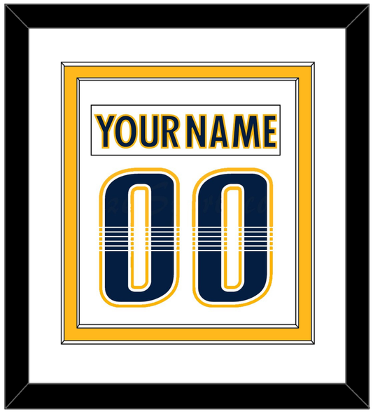 Nashville Nameplate & Number (Back) Combined - Road White - Signature Tier 1