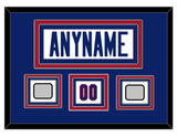 New York Nameplate & Number (Shoulder) With XXI & XXV Super Bowl Jersey Patches - Road White (1980-1988) - Triple Mat 2