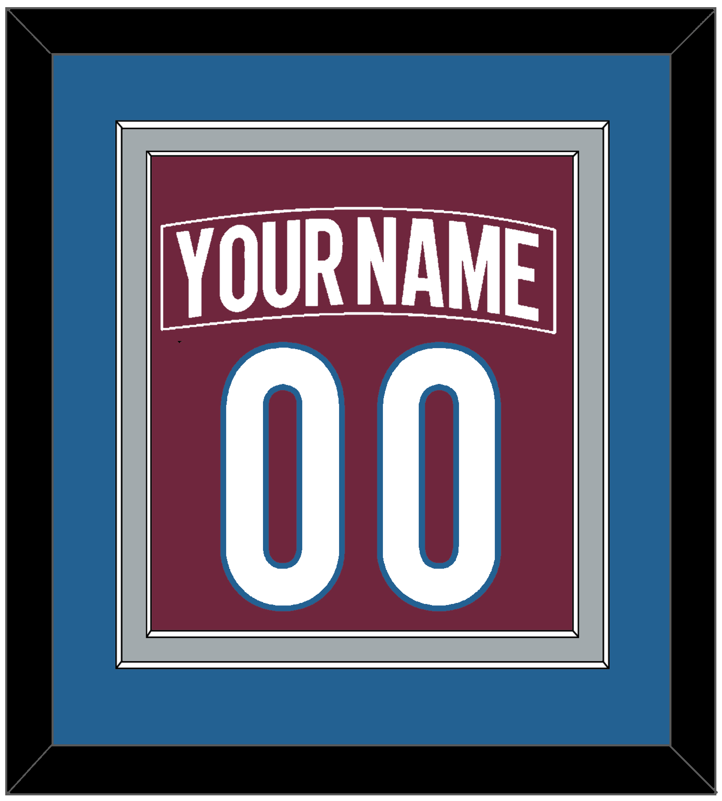 Colorado Nameplate & Number (Back) Combined - Home Burgundy - Signature Tier 3