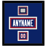 New York Nameplate, Number (Shoulder) & Super Bowl Jersey Patch - Home Blue (1980-1988) - Triple Mat 2