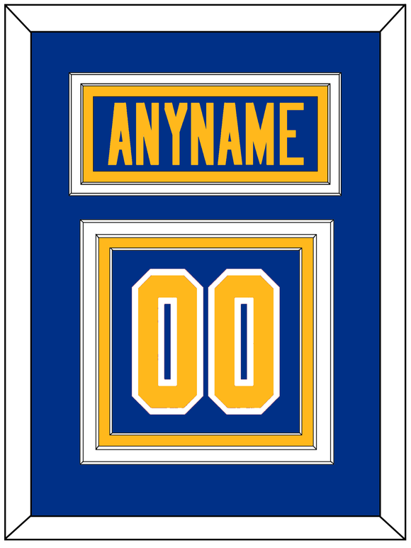 Buffalo Nameplate & Number (Back) - Home Blue - Triple Mat 2