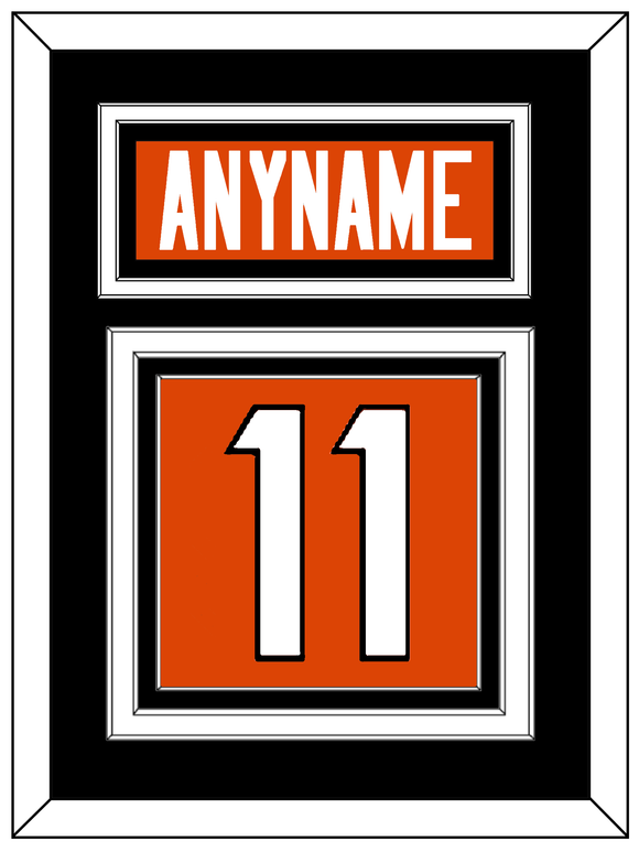 Cincinnati Nameplate & Number (Back) - Home Orange - Triple Mat 3