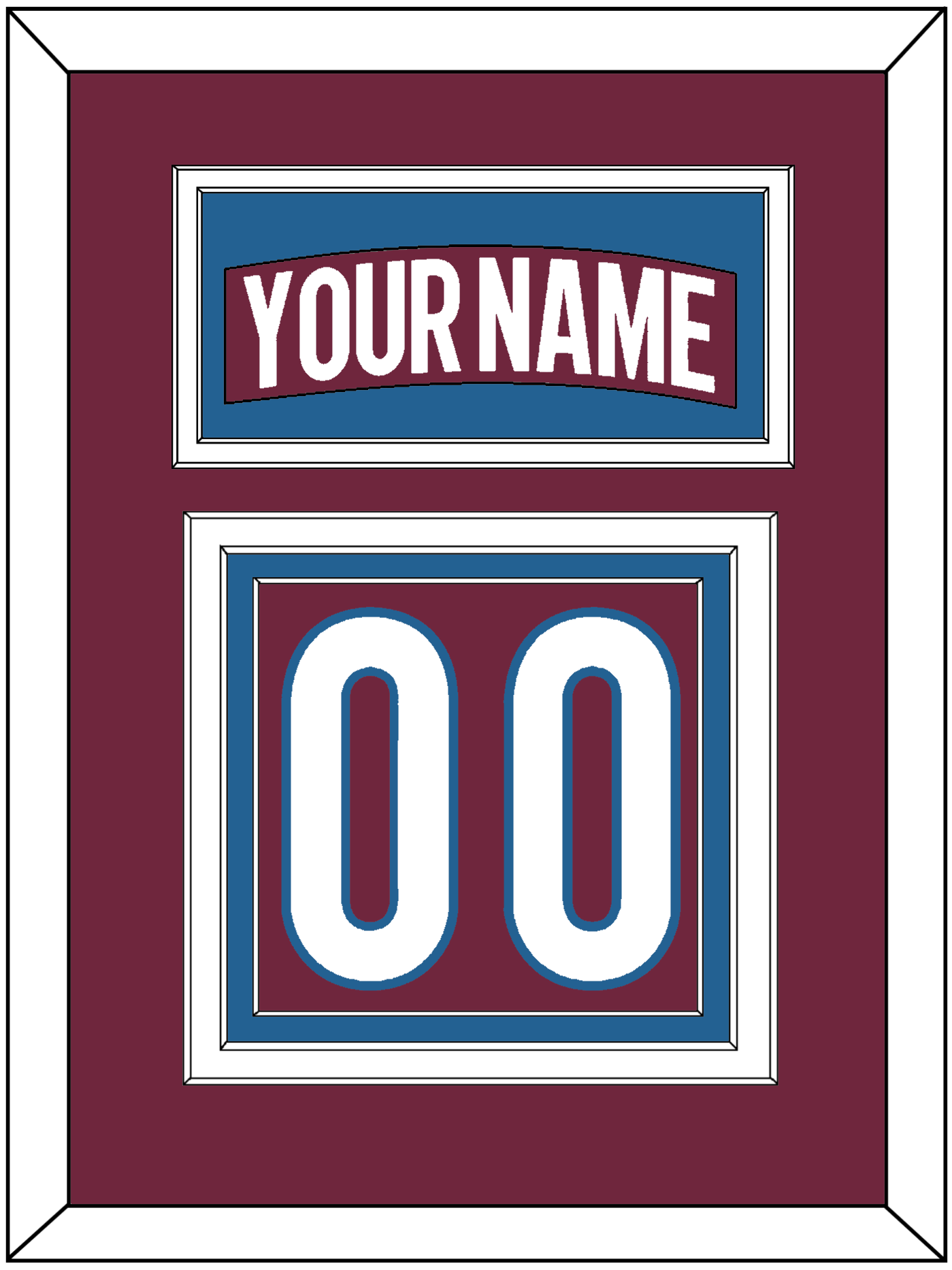 Colorado Nameplate & Number (Back) - Home Burgundy - Premier Tier 2