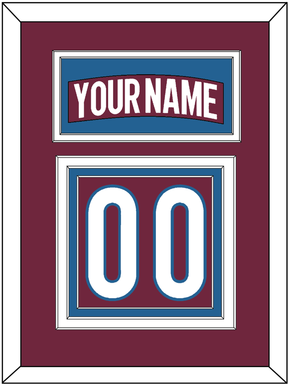 Colorado Nameplate & Number (Back) - Home Burgundy - Triple Mat 2
