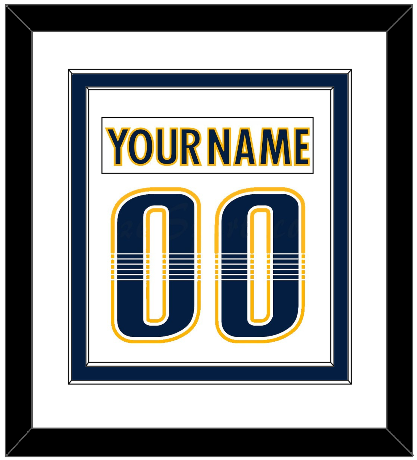 Nashville Nameplate & Number (Back) Combined - Road White - Signature Tier 2