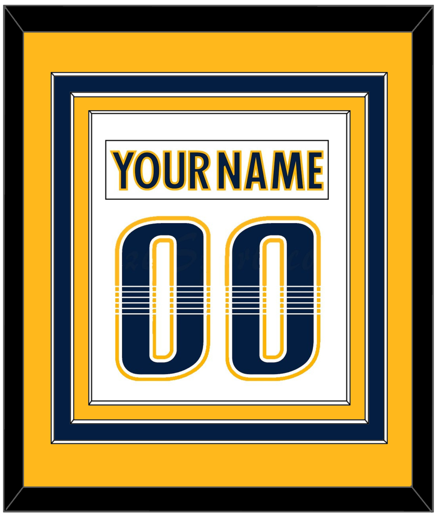 Nashville Nameplate & Number (Back) Combined - Road White - Premier Tier 2