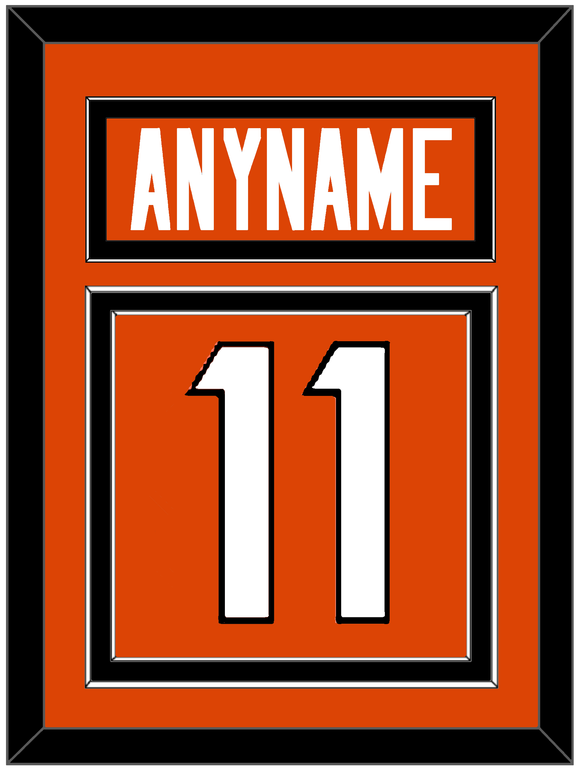Cincinnati Nameplate & Number (Back) - Home Orange - Double Mat 2