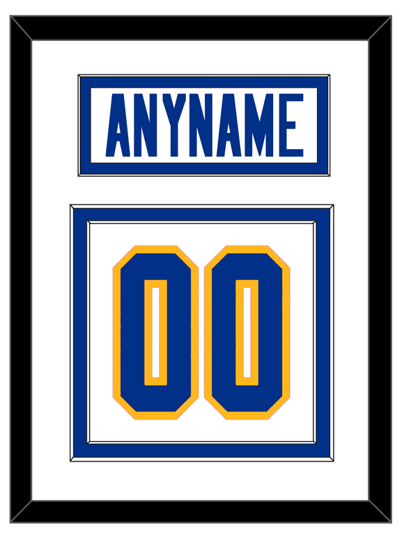 Buffalo Nameplate & Number (Back) - Road White - Double Mat 1