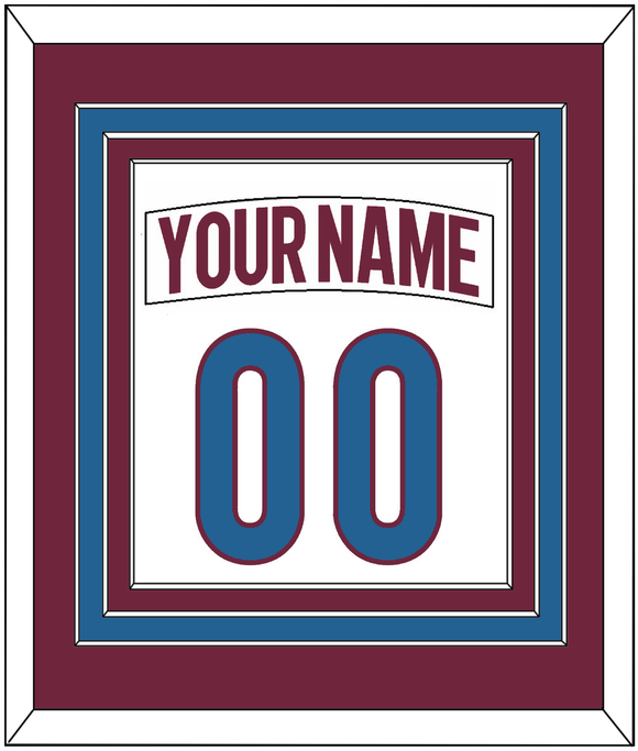 Colorado Nameplate & Number (Back) Combined - Road White - Triple Mat 2