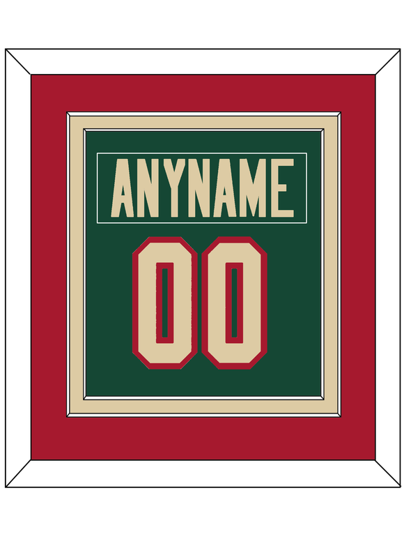 Minnesota Nameplate & Number (Back) Combined - Home Green - Double Mat 3