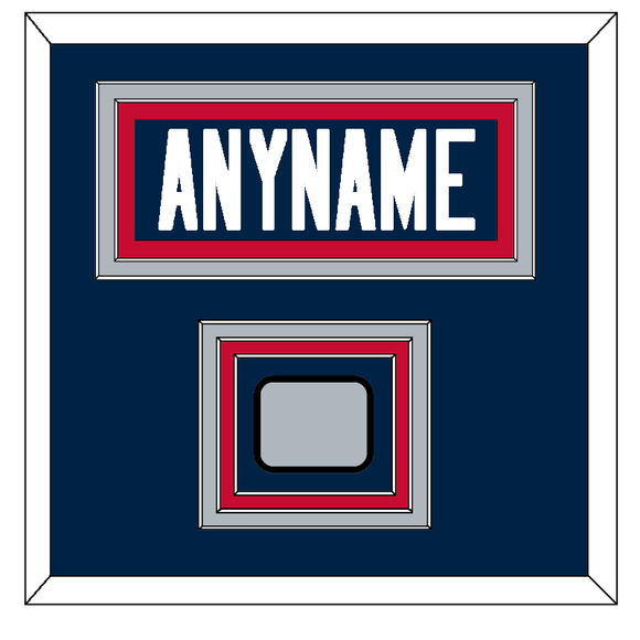 New England Nameplate & Jersey Logo Patch - Home Blue Jersey - Triple Mat 2