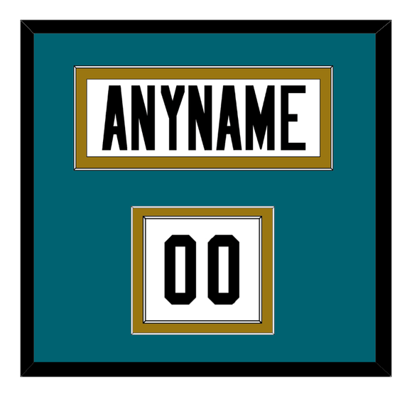Jacksonville Nameplate & Number (Shoulder) - Road White - Double Mat 3