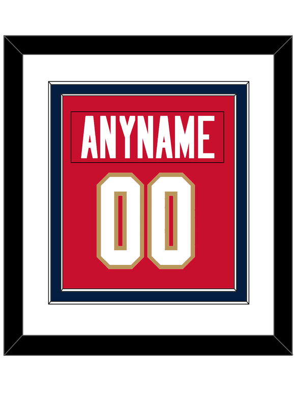Florida Nameplate & Number (Back) Combined - Home Red - Double Mat 1