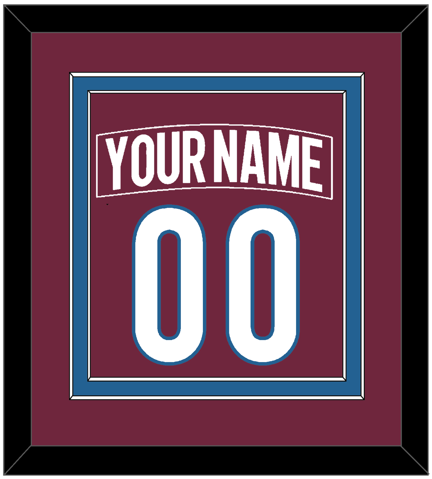 Colorado Nameplate & Number (Back) Combined - Home Burgundy - Signature Tier 2
