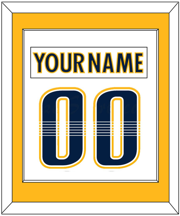 Nashville Nameplate & Number (Back) Combined - Road White - Single Mat 1