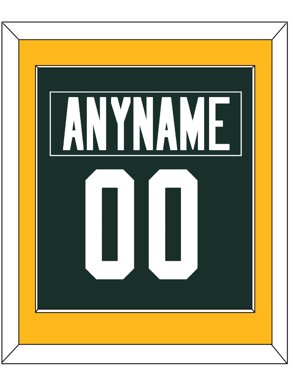Green Bay Nameplate & Number (Back) Combined - Home Green - Single Mat 2