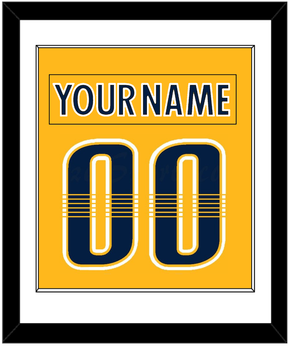 Nashville Nameplate & Number (Back) Combined - Home Gold - Single Mat 1
