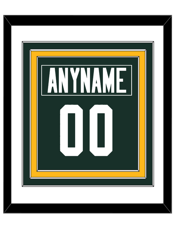 Green Bay Nameplate & Number (Back) Combined - Home Green - Triple Mat 1