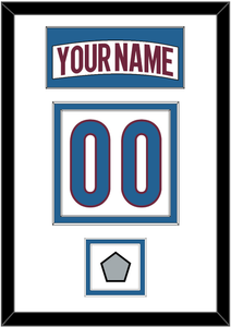 Colorado Nameplate & Number (Back) With Stanley Cup Finals Patch - Road White - Double Mat 2