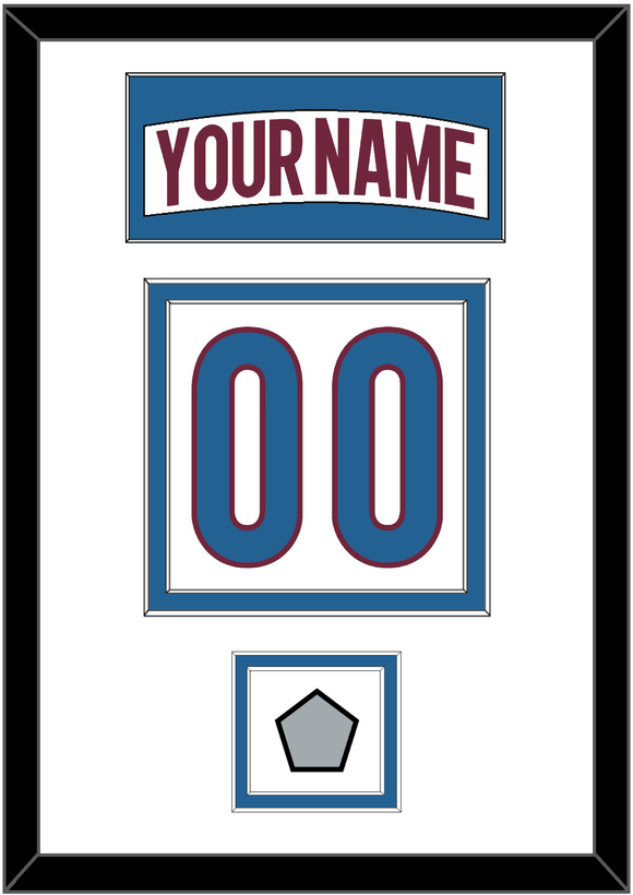 Colorado Nameplate & Number (Back) With Stanley Cup Finals Patch - Road White - Double Mat 2