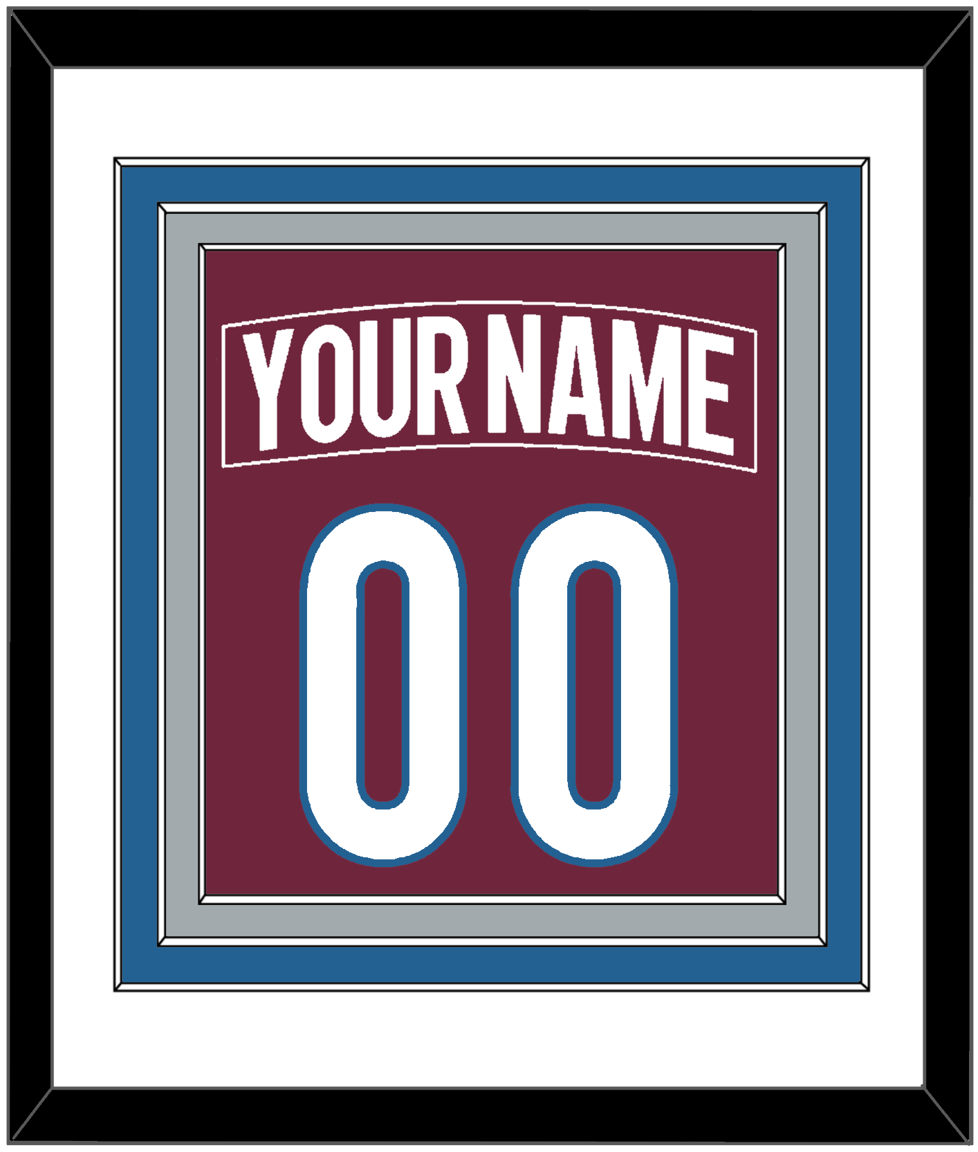 Colorado Nameplate & Number (Back) Combined - Home Burgundy - Premier Tier 1