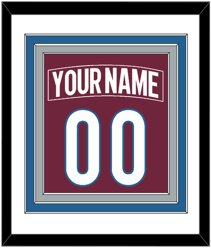 Colorado Nameplate & Number (Back) Combined - Home Burgundy - Premier Tier 1