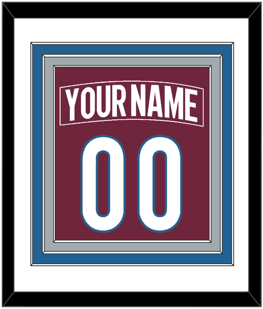 Colorado Nameplate & Number (Back) Combined - Home Burgundy - Premier Tier 1