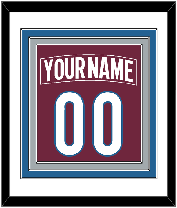 Colorado Nameplate & Number (Back) Combined - Home Burgundy - Triple Mat 1