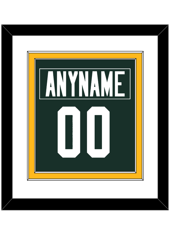 Green Bay Nameplate & Number (Back) Combined - Home Green - Double Mat 1