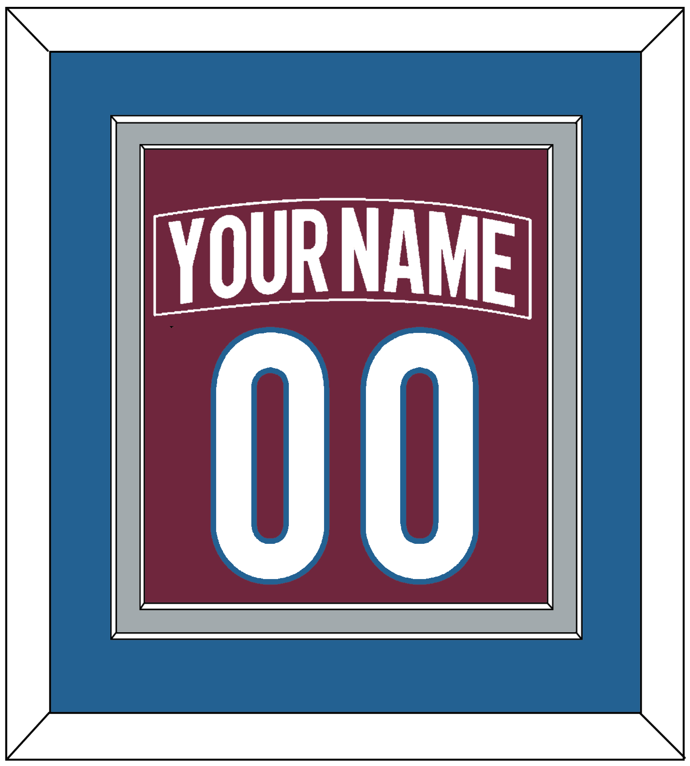 Colorado Nameplate & Number (Back) Combined - Home Burgundy - Signature Tier 3
