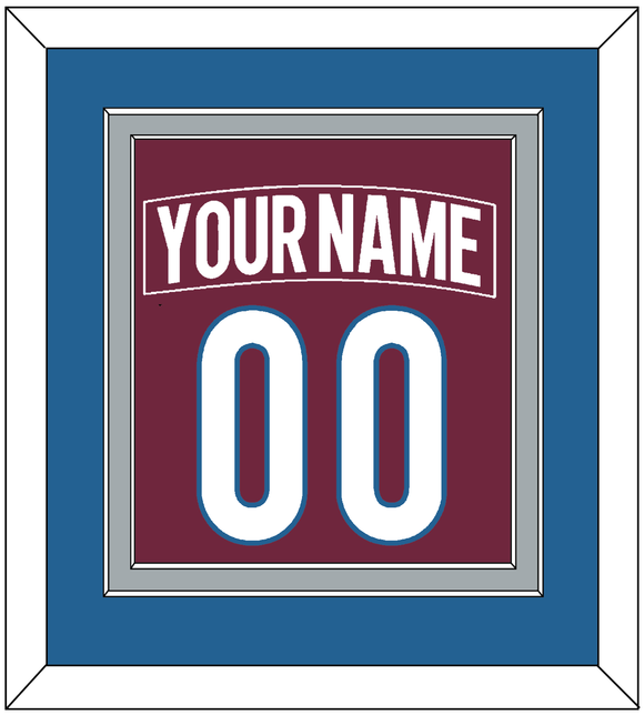 Colorado Nameplate & Number (Back) Combined - Home Burgundy - Double Mat 3