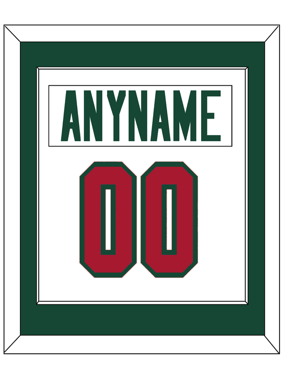 Minnesota Nameplate & Number (Back) Combined - Road White - Single Mat 1