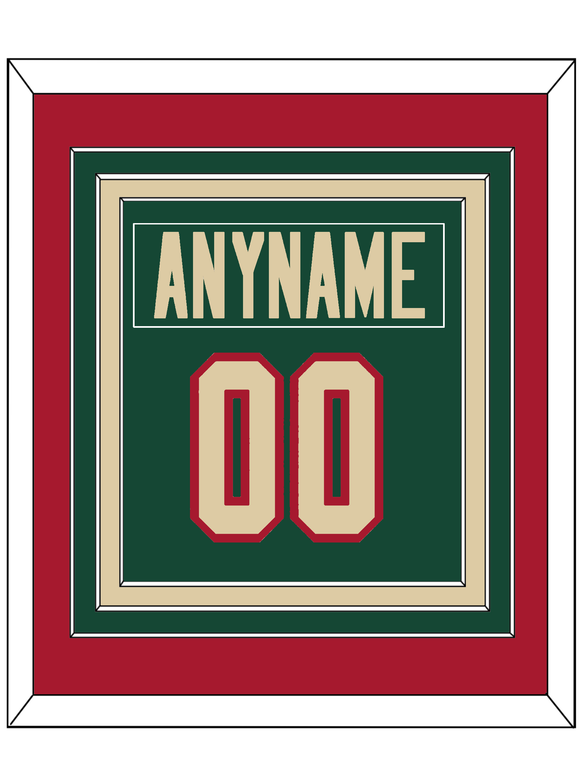 Minnesota Nameplate & Number (Back) Combined - Home Green - Triple Mat 3