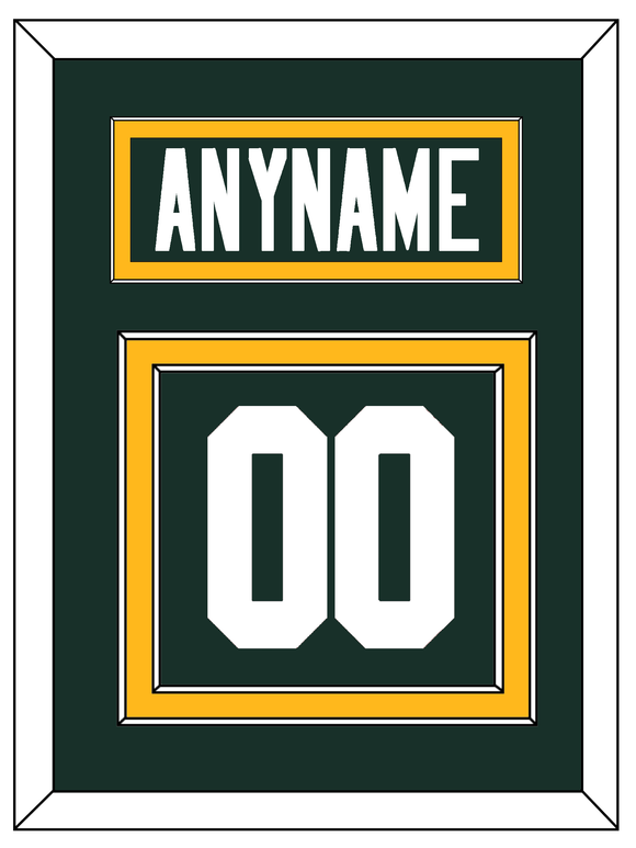 Green Bay Nameplate & Number (Back) - Home Green - Double Mat 2
