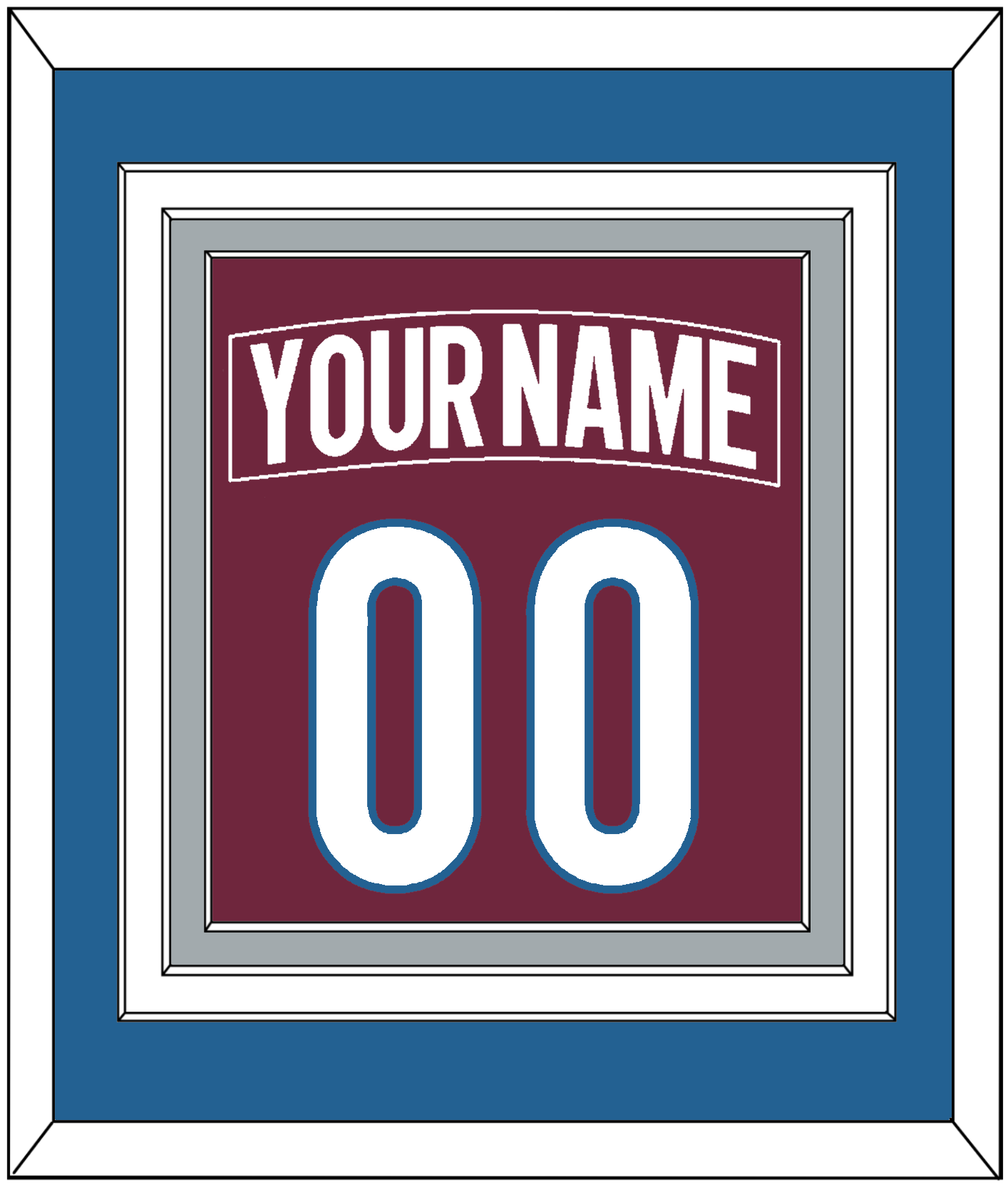 Colorado Nameplate & Number (Back) Combined - Home Burgundy - Premier Tier 3