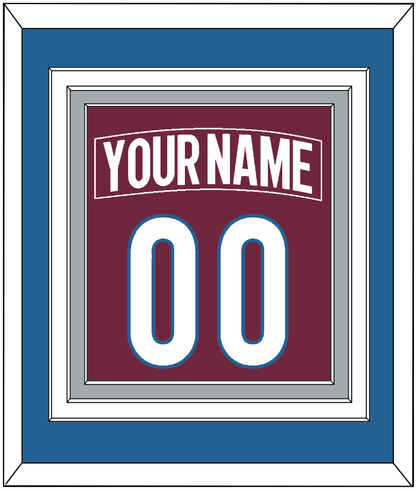 Colorado Nameplate & Number (Back) Combined - Home Burgundy - Premier Tier 3