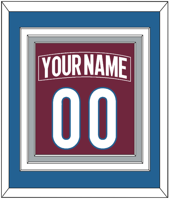 Colorado Nameplate & Number (Back) Combined - Home Burgundy - Triple Mat 3