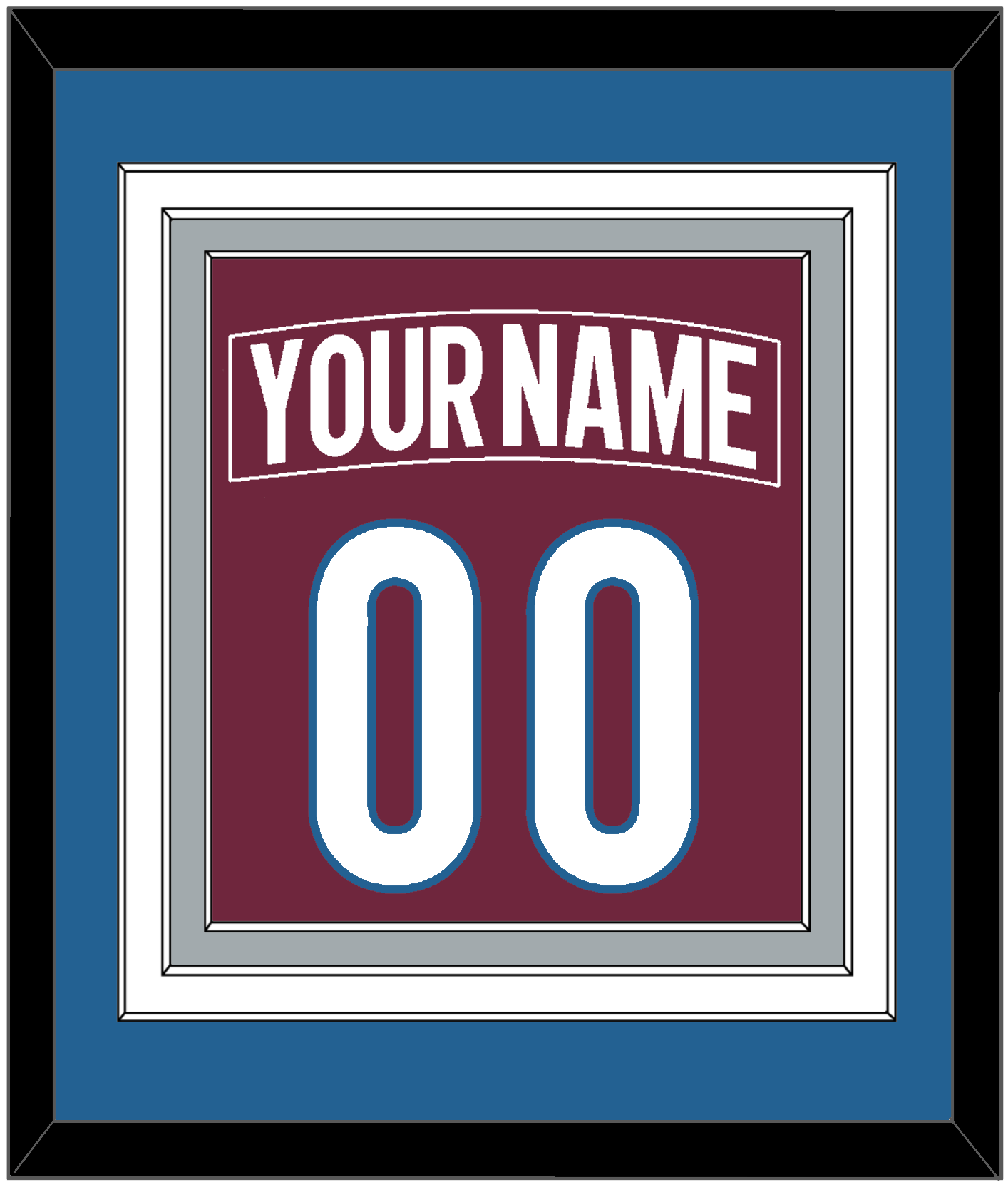 Colorado Nameplate & Number (Back) Combined - Home Burgundy - Premier Tier 3