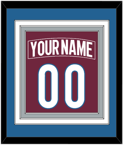Colorado Nameplate & Number (Back) Combined - Home Burgundy - Premier Tier 3