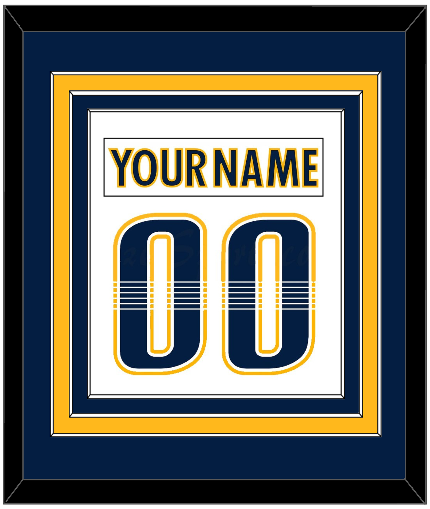 Nashville Nameplate & Number (Back) Combined - Road White - Premier Tier 3
