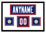 New York Nameplate & Number (Shoulder) With XXI & XXV Super Bowl Jersey Patches - Home Blue (1980-1988) - Double Mat 1